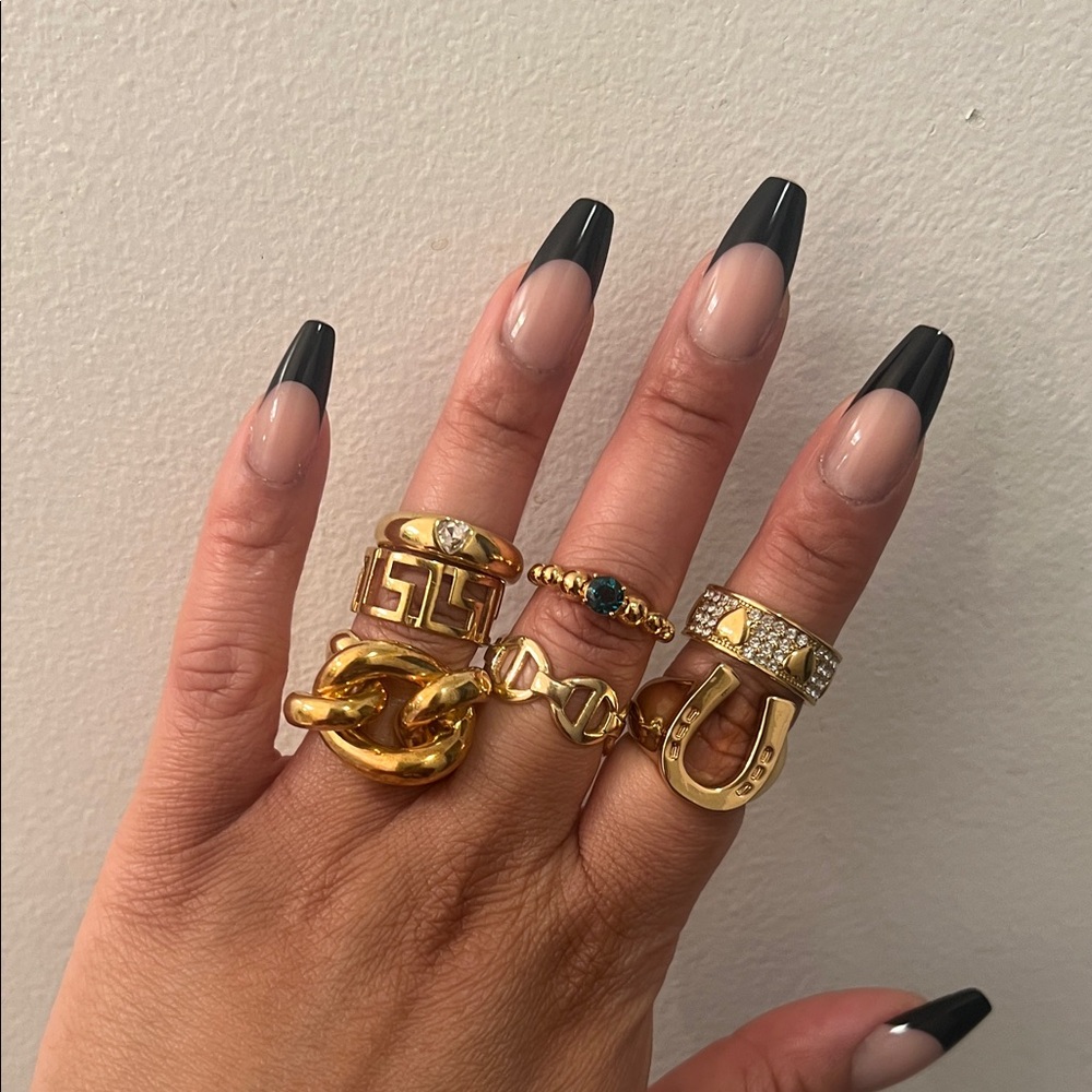 Elegant Gold-Tone Ring Set